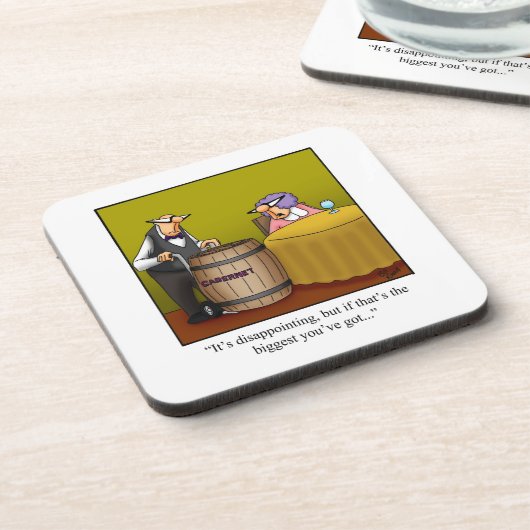 Hilarious Wine Humor Onderzetter Set (Linkerzijde)