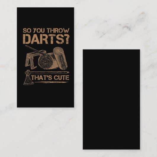 Hilarious WoodworkHumor Lumberjack Ax Throwing Visitekaartje (Voorkant / Achterkant)