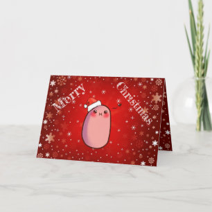 Hilarious Xmas Kawaii Potat met Pet Emoji Feestdagen Kaart