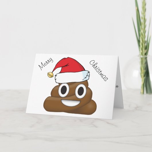 Hilarious Xmas Poop Emoji Feestdagen Kaart (Voorkant)