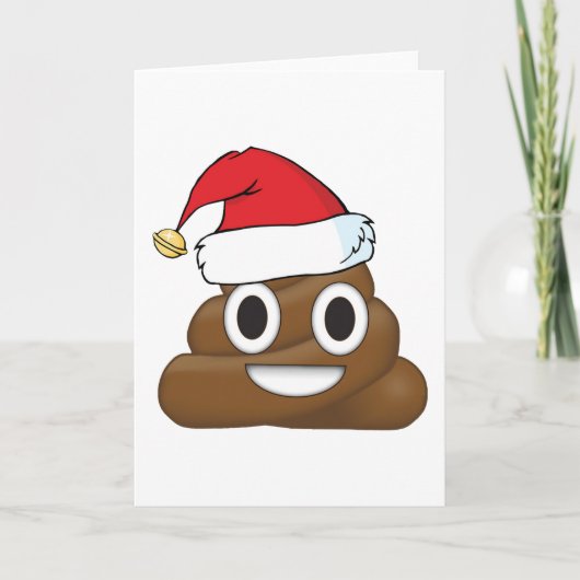Hilarious Xmas Poop Emoji Feestdagen Kaart (Voorkant)