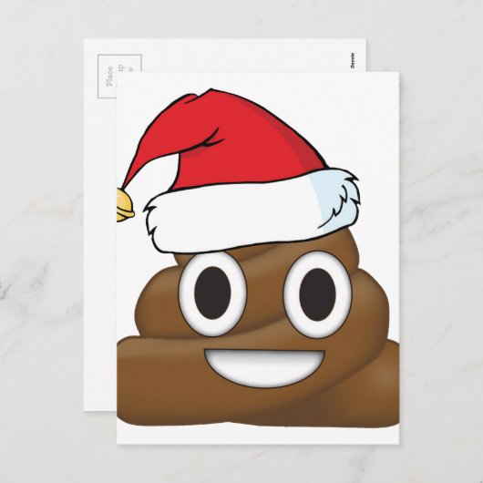 Hilarious Xmas Poop Emoji Feestdagenkaart (Voorkant / Achterkant)