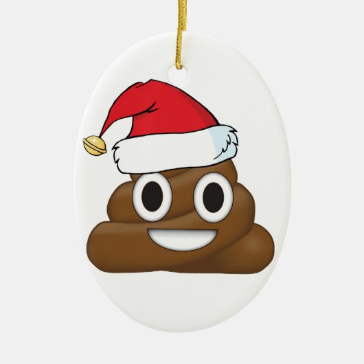 Hilarious Xmas Poop Emoji Keramisch Ornament (Voorkant)
