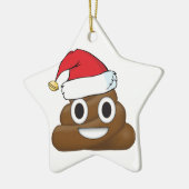 Hilarious Xmas Poop Emoji Keramisch Ornament (Links)