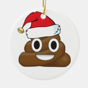 Hilarious Xmas Poop Emoji Keramisch Ornament