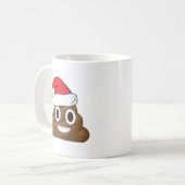 Hilarious Xmas Poop Emoji Koffiemok (Voorkant links)