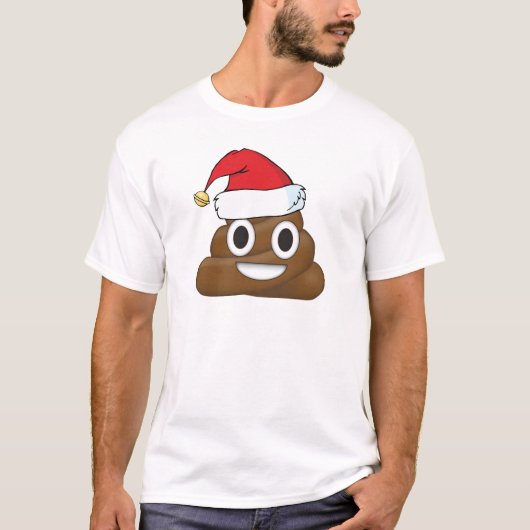 Hilarious Xmas Poop Emoji T-shirt (Voorkant)