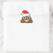Hilarious Xmas Poop Emoji Vierkante Sticker (Tas)