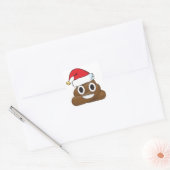 Hilarious Xmas Poop Emoji Vierkante Sticker (Envelop)