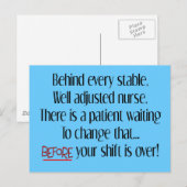 Hilarious Zurse Gifts "Behind each Stable Nurse" Briefkaart (Voorkant / Achterkant)