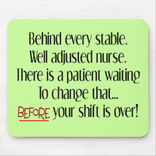 Hilarious Zurse Gifts "Behind each Stable Nurse" Muismat