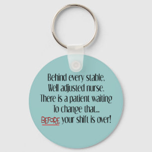 Hilarious Zurse Gifts "Behind each Stable Nurse" Sleutelhanger