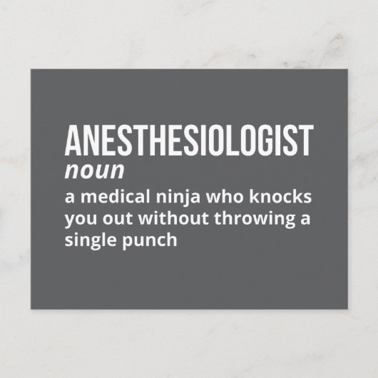 Hilarisch anesthesioloog definitie Briefkaart (Voorkant)