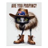 Hilarisch Australische Emu Natuurlijke Bruine Badk Perfect Poster (Voorkant)