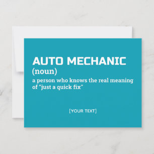 Hilarisch Auto Mechanic Definition Briefkaart
