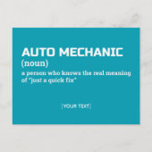 Hilarisch Auto Mechanic Definition Briefkaart (Voorkant)