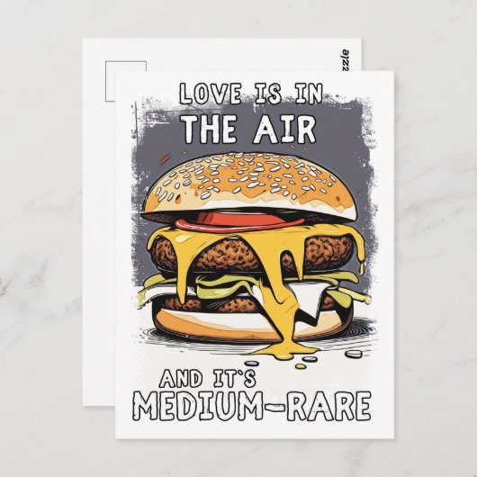 Hilarisch BURGER Quote  Retro Illustratie Briefkaart (Voorkant / Achterkant)