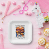 Hilarisch BURGER Quote Retro Illustratie Papieren Bordje (Feest)