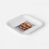 Hilarisch BURGER Quote Retro Illustratie Papieren Bordje (Gebogen)