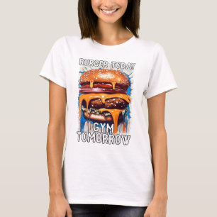 Hilarisch BURGER Quote Retro Illustratie T-shirt