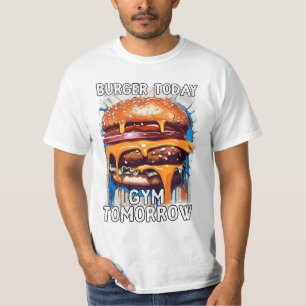 Hilarisch BURGER Quote Retro Illustratie T-shirt