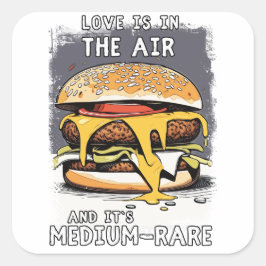 Hilarisch BURGER Quote  Retro Illustratie Vierkante Sticker