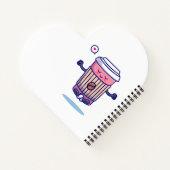 Hilarisch Cartoon Koffiepersonage Notitieboek (Achterkant)