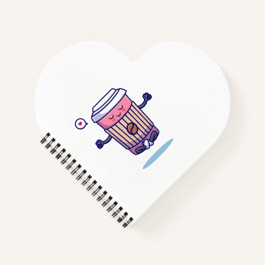 Hilarisch Cartoon Koffiepersonage Notitieboek (Voorkant)