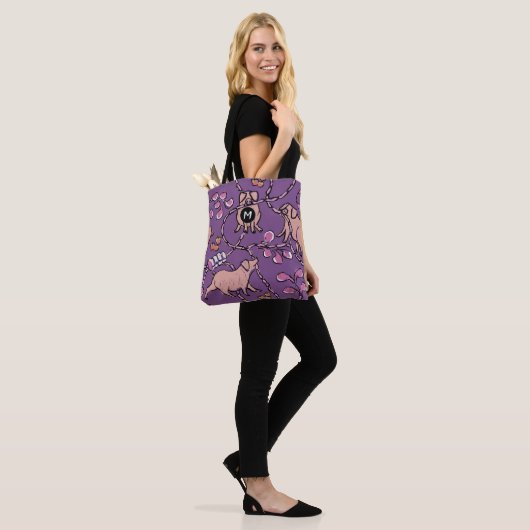 Hilarisch Chinees varkensjaar monogram Kies Kleur Tote Bag (Op model)