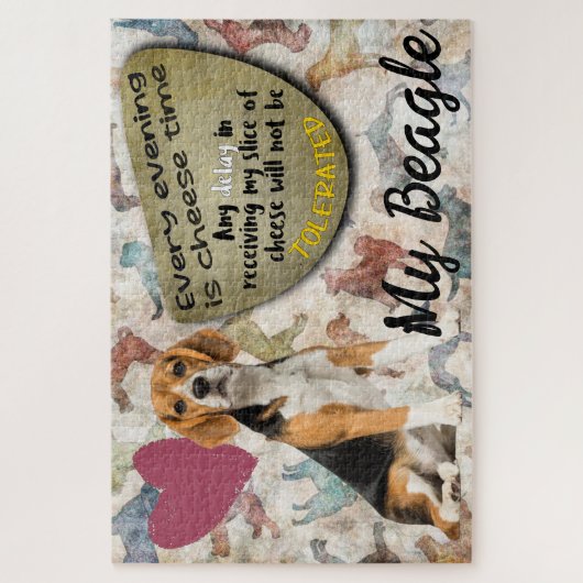 Hilarisch denken van je Beagle Jigzaag Puzzle Legpuzzel (Verticaal)