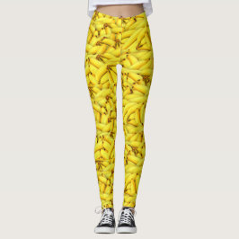 Hilarisch gele banaan over het gehele patroon leggings
