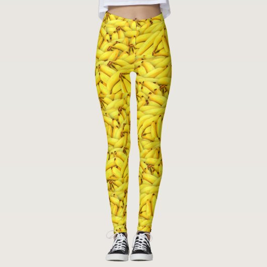 Hilarisch gele banaan over het gehele patroon leggings (Voorkant)
