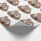 Hilarisch geschokt Emoji Poop Cadeaupapier (Hoek)