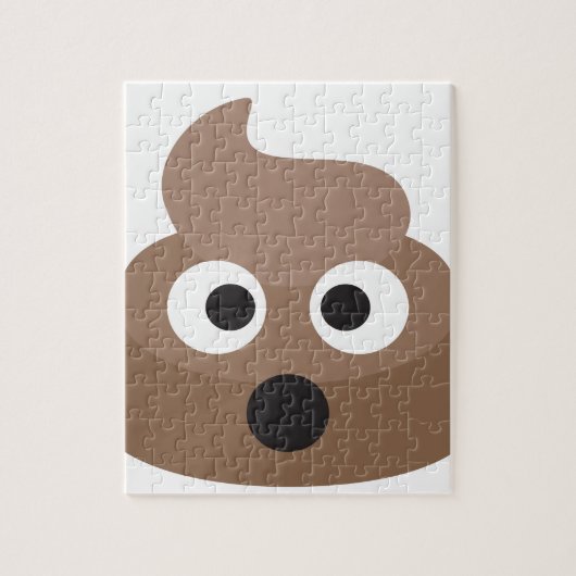 Hilarisch geschokt Emoji Poop Legpuzzel (Verticaal)