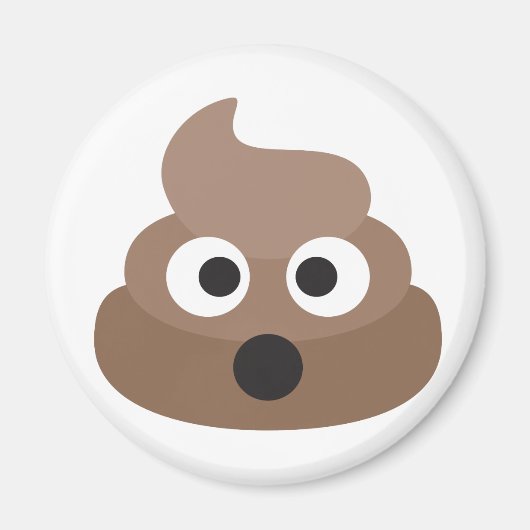 Hilarisch geschokt Emoji Poop Magneet (Voorkant)