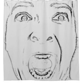 Hilarisch geschrokken gezicht afdrukken douchegordijn