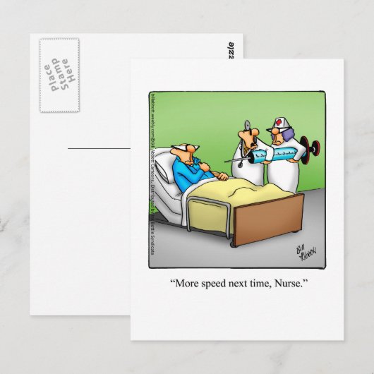 Hilarisch Get Well Humor Briefkaart (Voorkant / Achterkant)