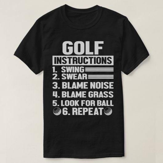 Hilarisch Golf Instructies Nieuwheid Idee voor Gol T-shirt (Design voorkant)