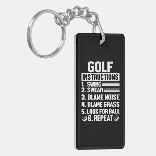 Hilarisch Golf Instructies Nieuwheid Idee Voor Sleutelhanger (Voorkant Links)
