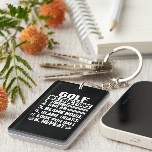 Hilarisch Golf Instructies Nieuwheid Idee Voor Sleutelhanger (Voorkant Rechts)