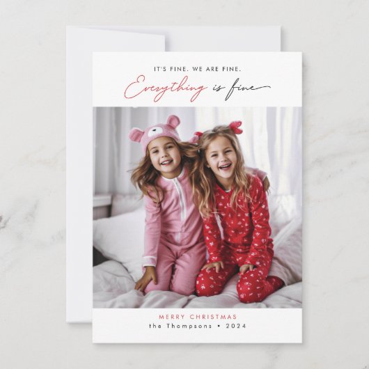 Hilarisch Grappig Familie Kerst Kinder Foto Feestdagenkaart (Voorkant)