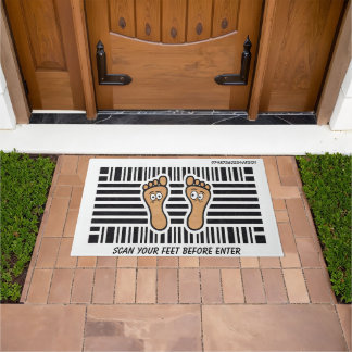 Hilarisch Grappige Voeten Barcode Deurmat