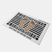 Hilarisch Grappige Voeten Barcode Deurmat (Schuin)