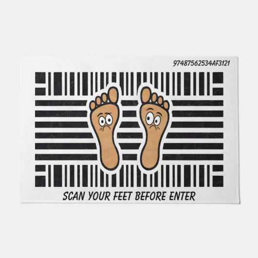 Hilarisch Grappige Voeten Barcode Deurmat (Voorkant)