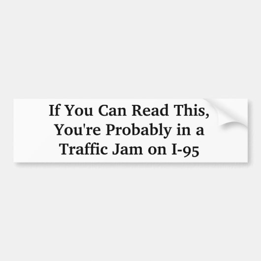 Hilarisch I-95 Boston Massachusetts Bumpersticker (Voorkant)