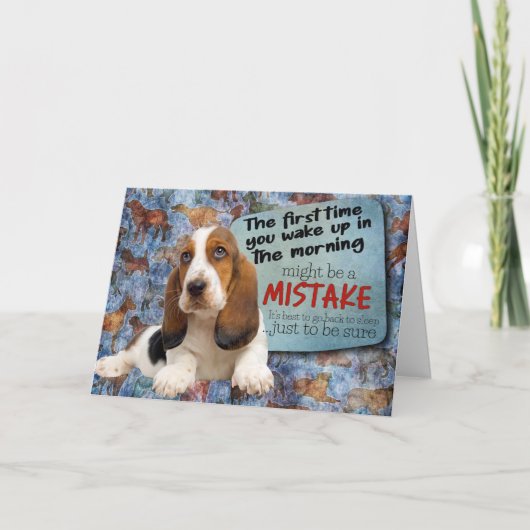Hilarisch idee van je Basset Hound Birthday Kaart (Voorkant)