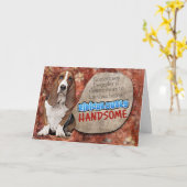 Hilarisch idee van je Basset Hound Birthday Kaart (Gele Bloem)