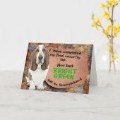 Hilarisch idee van je Basset Hound Birthday Kaart (Gele Bloem)