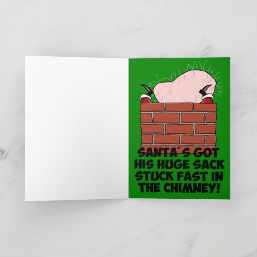 Hilarisch kerstfeest feestdagen kaart (Binnen)
