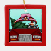 Hilarisch kerstversiering cadeau keramisch ornament (Voorkant)